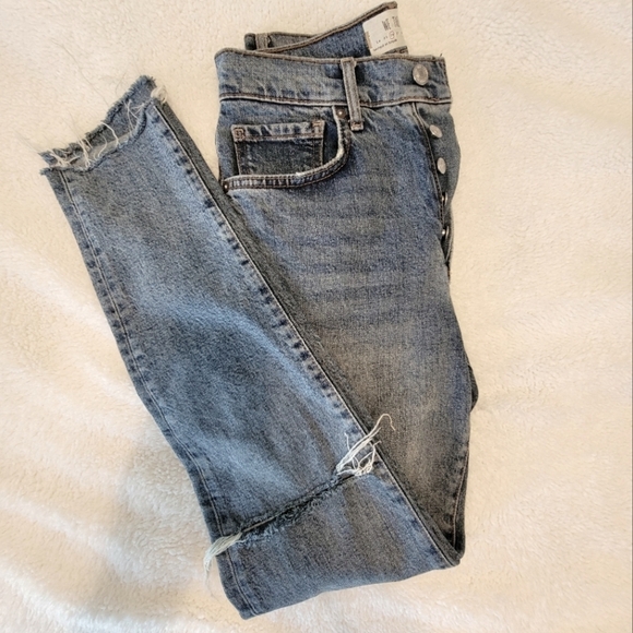 Free People We The People hi waisted raw hem jeans
